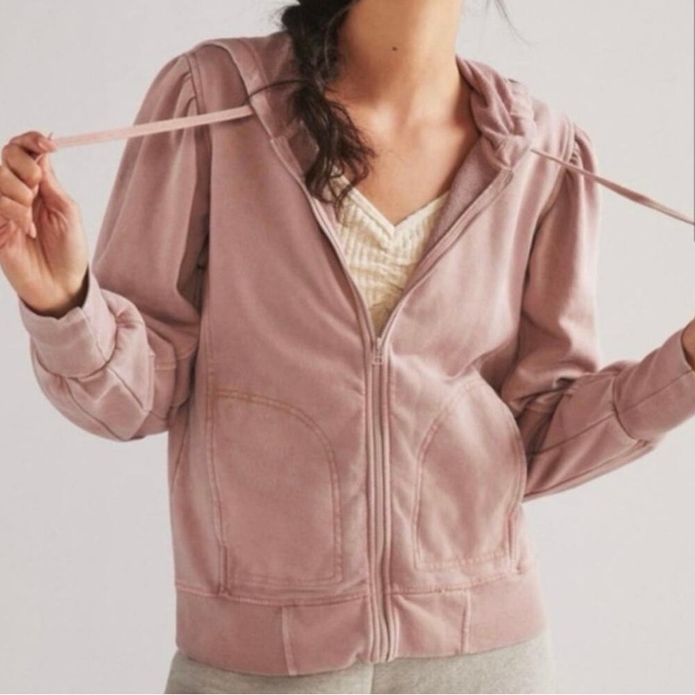 Anthropologie Daily Practice Abstract Zip-Up Hoodie